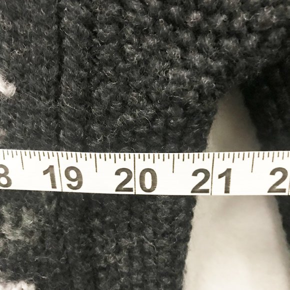 NOMADIC TRADERS Cardigan Sweater Full Zip Black Wool Fair Isle By Hand Size M - Picture 9 of 11